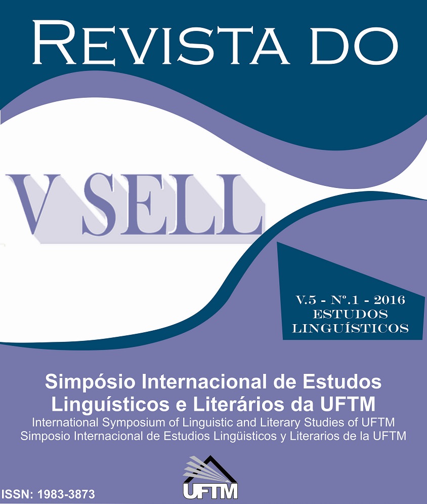 					Visualizar v. 5 n. 1 (2016): V SELL (Estudos Linguísticos)
				