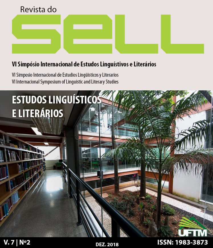 					Visualizar v. 7 n. 2 (2018): Revista do SELL - Estudos Linguísticos e Literários
				